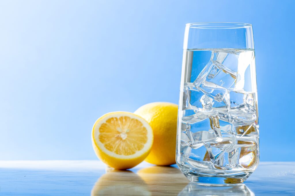 Fresh and clean water concept, water glass isolated